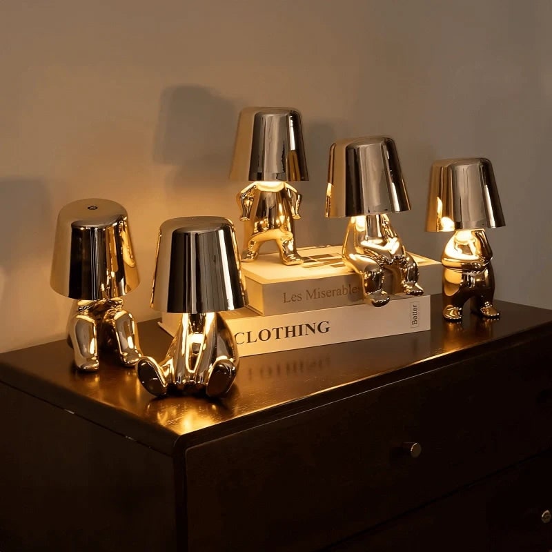 Cordless Rechargeable Table Lamp with Touch Dimming and Metallic Finish - Image 6