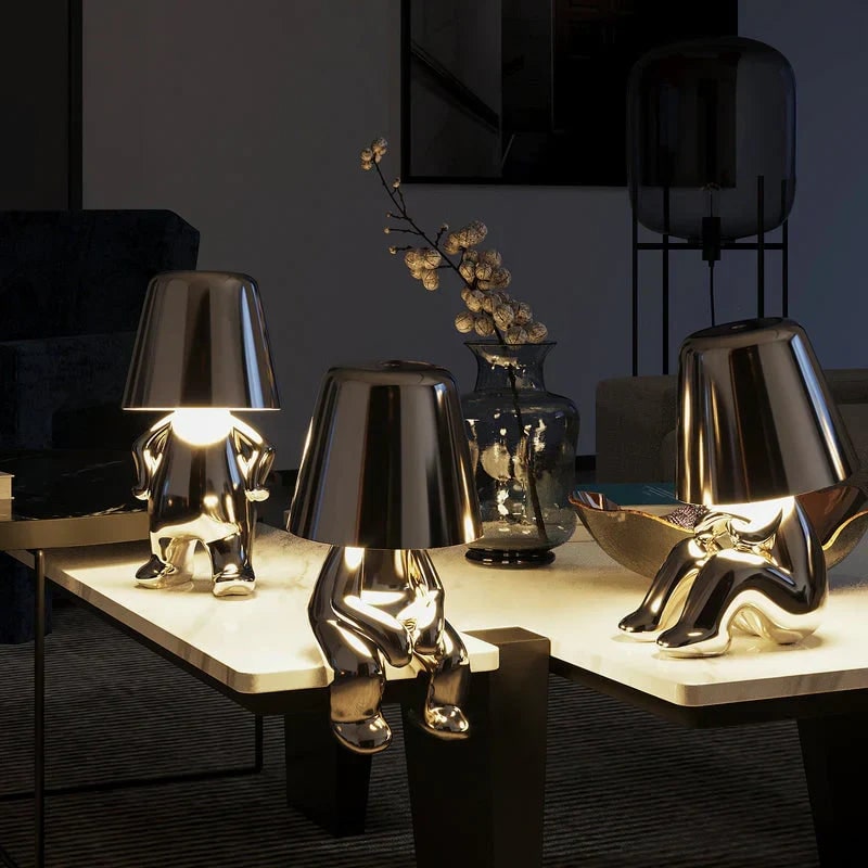 Cordless Rechargeable Table Lamp with Touch Dimming and Metallic Finish - Image 9