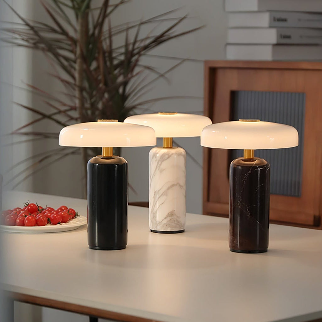Cordless Table Lamp with Marble Base Touch Control and Rechargeable LED Light - Image 2