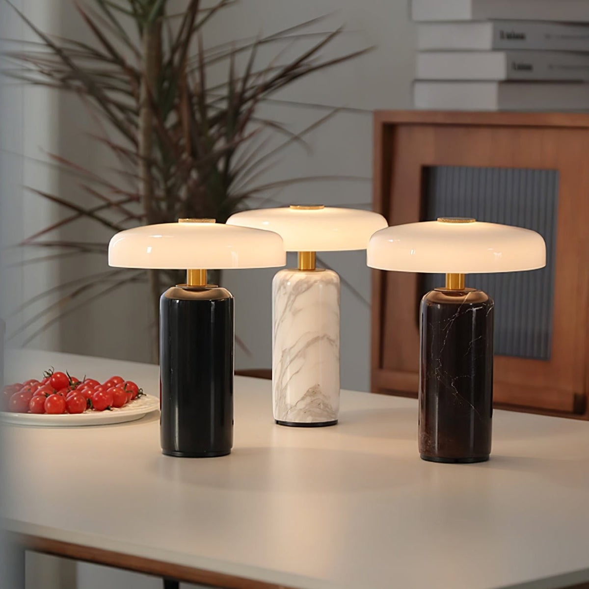 Cordless Table Lamp with Marble Base Touch Control and Rechargeable LED Light - Image 2