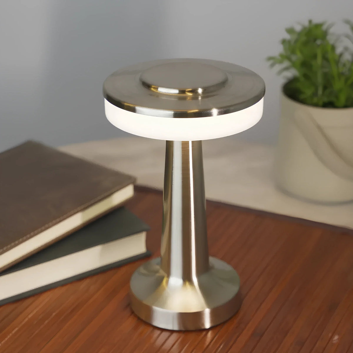 Cordless Table Lamp with Rechargeable Battery Portable LED Light with Metallic Finish - Image 10