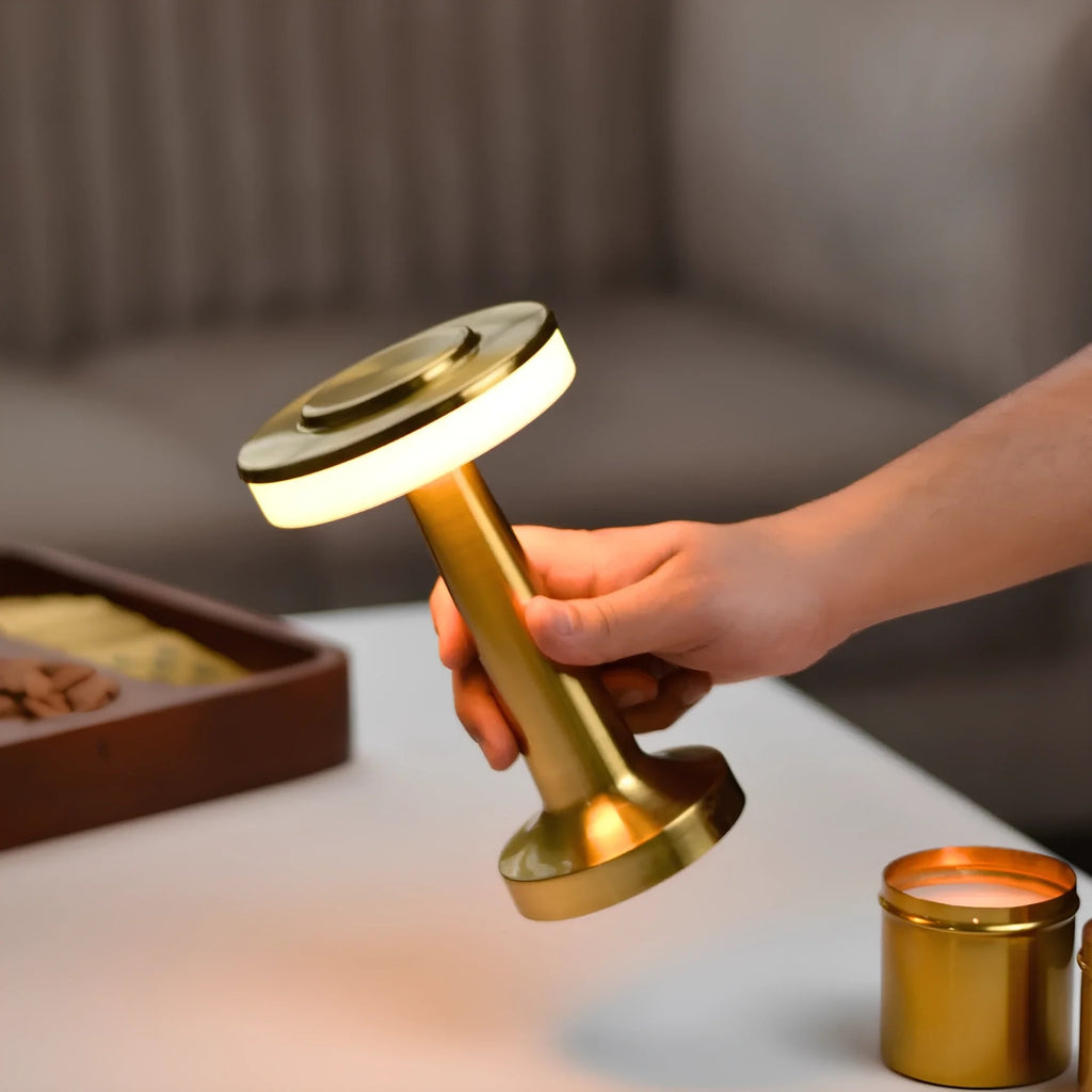 Cordless Table Lamp with Rechargeable Battery Portable LED Light with Metallic Finish - Image 11