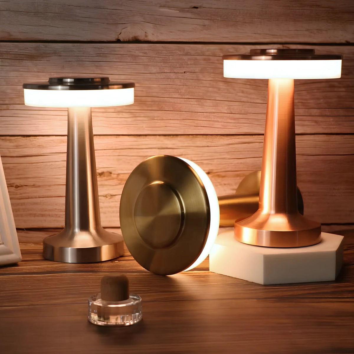 Cordless Table Lamp with Rechargeable Battery Portable LED Light with Metallic Finish - Image 12