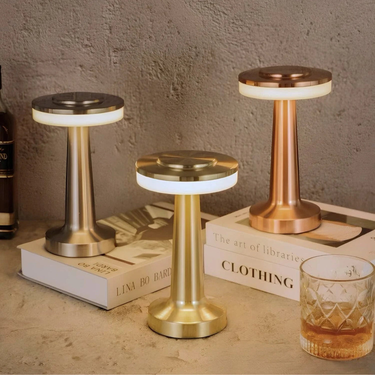 Cordless Table Lamp with Rechargeable Battery Portable LED Light with Metallic Finish - Image 14