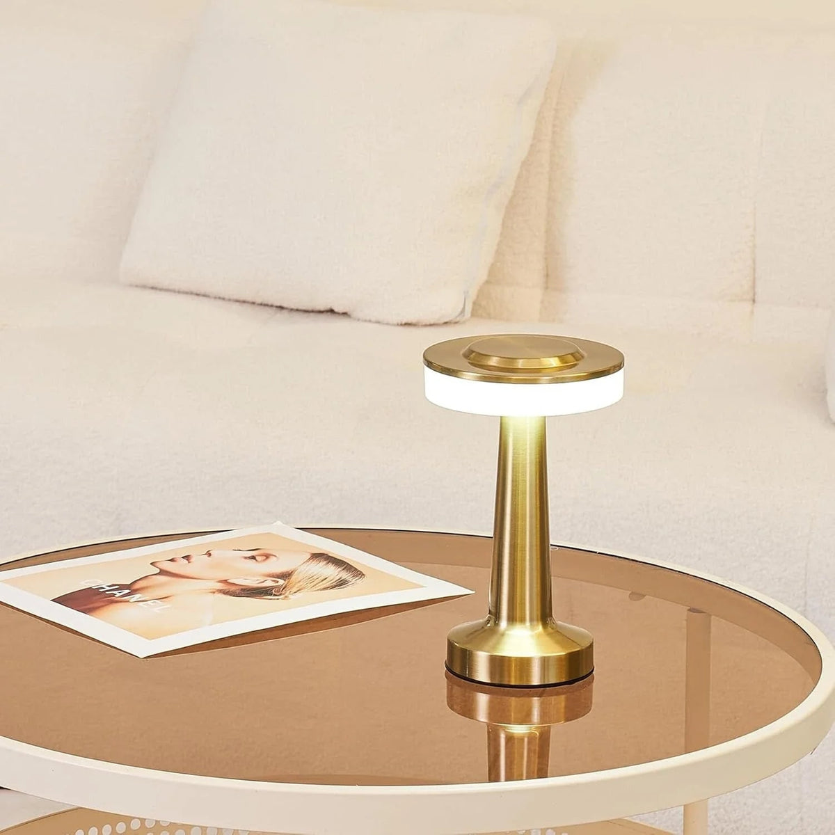 Cordless Table Lamp with Rechargeable Battery Portable LED Light with Metallic Finish - Image 18