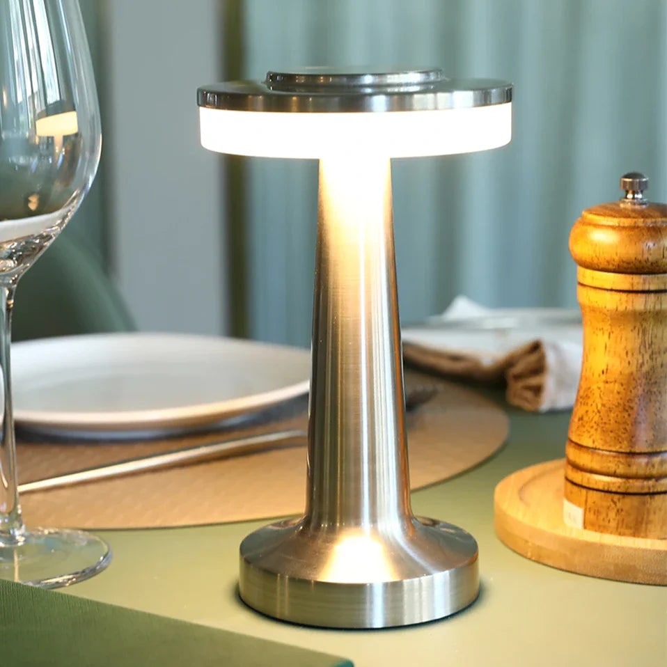 Cordless Table Lamp with Rechargeable Battery Portable LED Light with Metallic Finish - Image 19