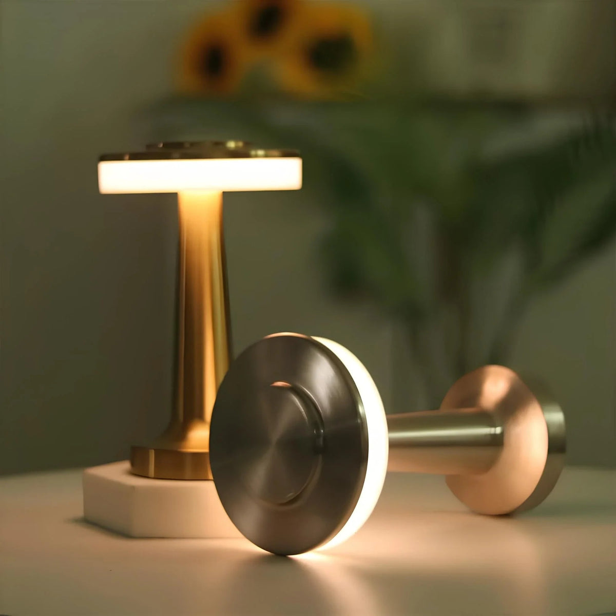 Cordless Table Lamp with Rechargeable Battery Portable LED Light with Metallic Finish - Image 9