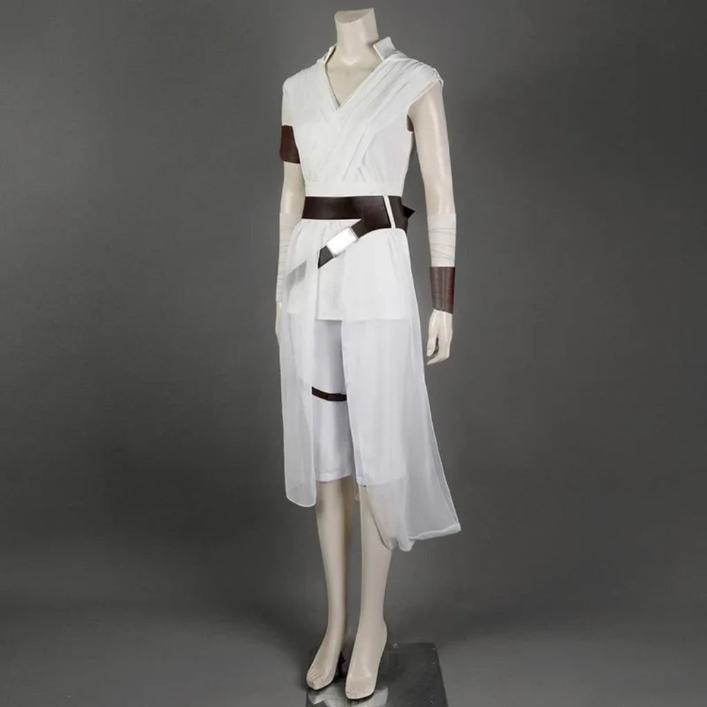 Cosplay Costume Sci-Fi Warrior Set with Draped Tunic Arm Wraps and Faux-Leather Belt - Image 1