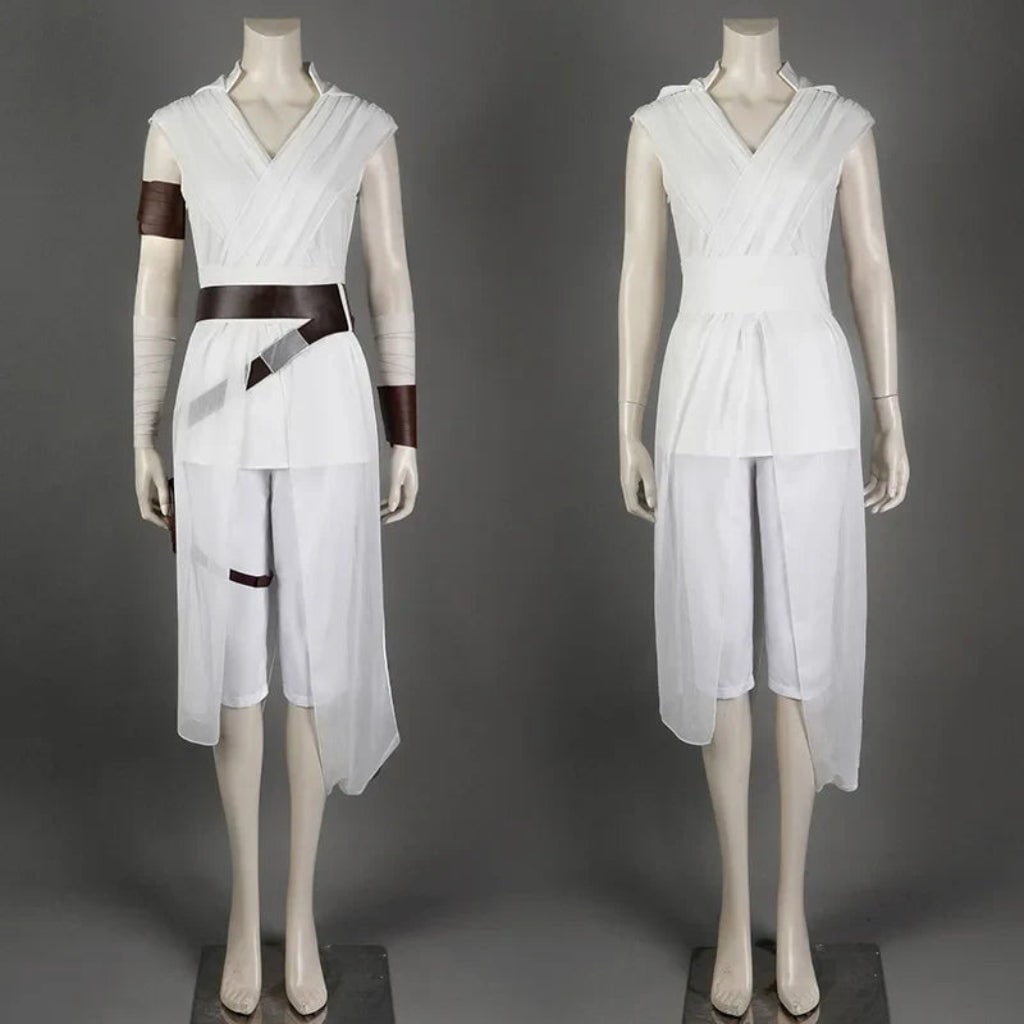Cosplay Costume Sci-Fi Warrior Set with Draped Tunic Arm Wraps and Faux-Leather Belt - Image 2