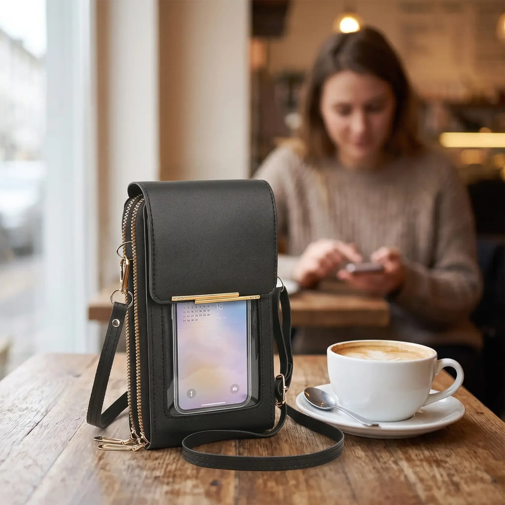 Crossbody Phone Bag with Touchscreen Window RFID Blocking and Waterproof Protection - Image 2