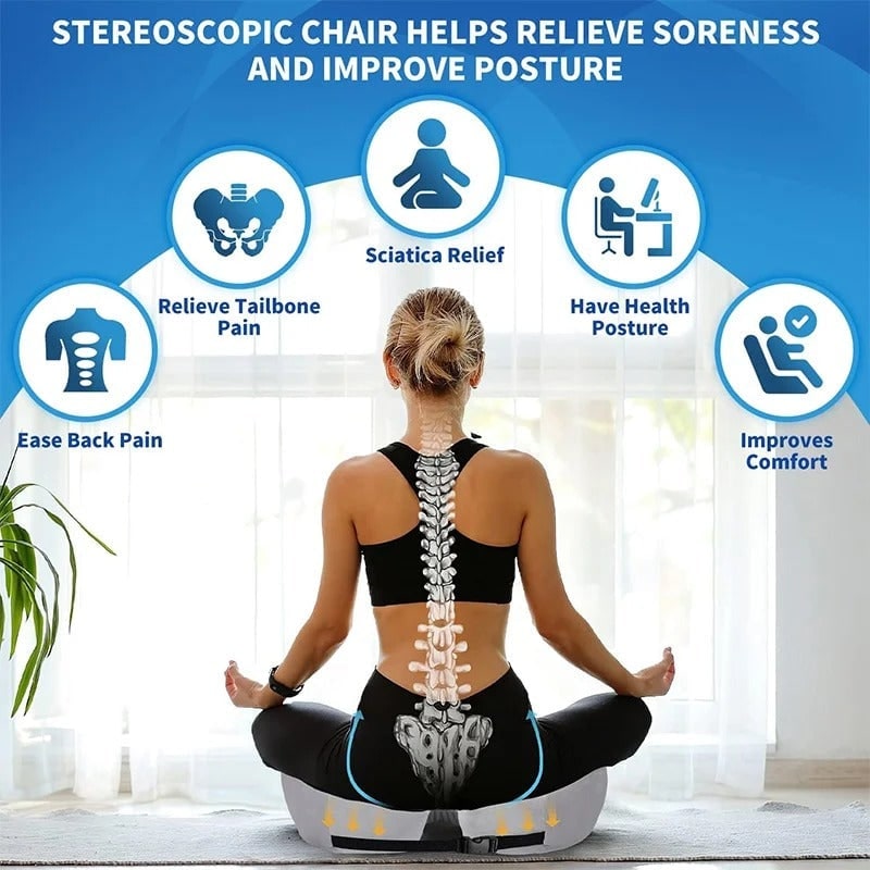 Desk Chair Seat Cushion with Memory Foam Dual Cutouts and Pressure Relief - Image 4