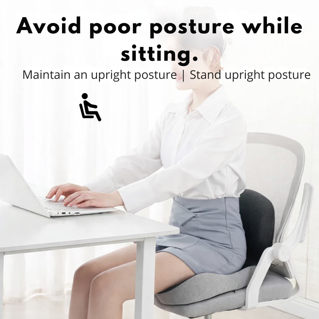 Desk Chair Seat Cushion with Memory Foam Ergonomic Lumbar Support and Contoured Back - Image 3