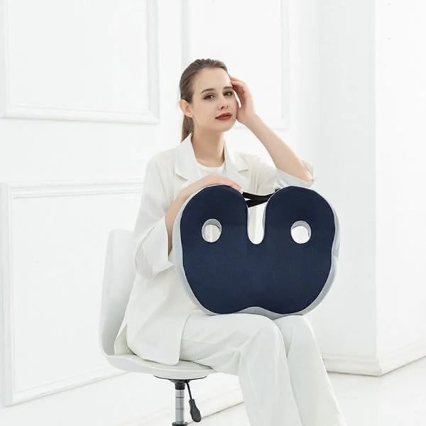 Desk Chair Seat Cushion with Memory Foam Orthopedic Support and Adjustable Strap - Image 9