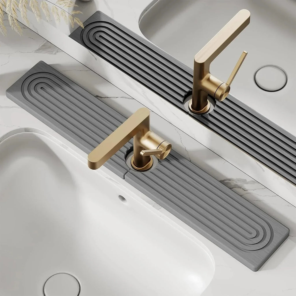 Diatomaceous Earth Faucet Splash Guard with Quick-Drying Absorbent Stone Finish - Image 2