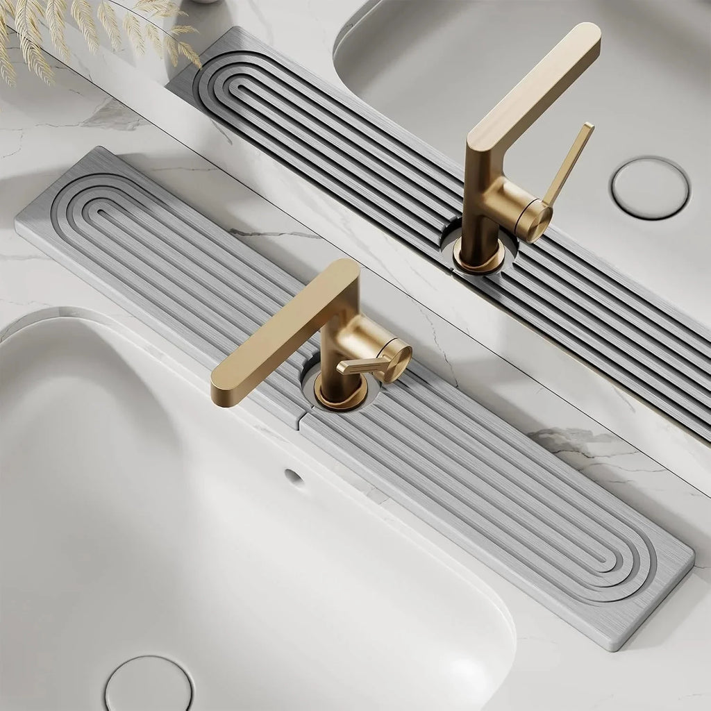 Diatomaceous Earth Faucet Splash Guard with Quick-Drying Absorbent Stone Finish - Image 3