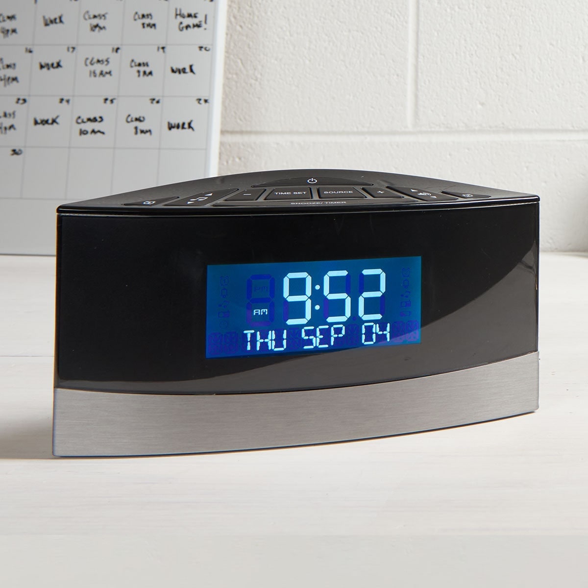 Digital Alarm Clock Radio with Calendar Display and Bedside Sound Machine - Image 1