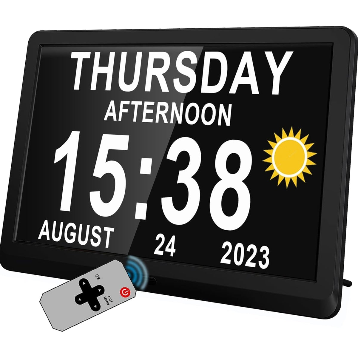Digital Calendar Clock with Large Display Wireless Remote Control and Alarm Reminders - Image 1