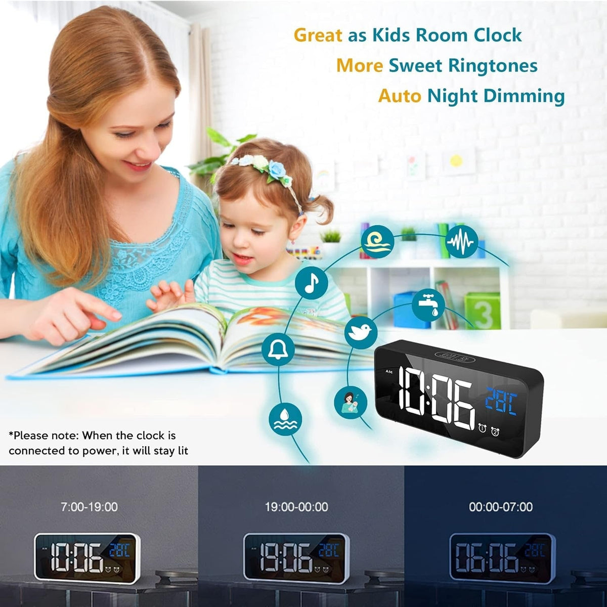 Digital Calendar Clock with Large Display Wireless Remote Control and Alarm Reminders - Image 14