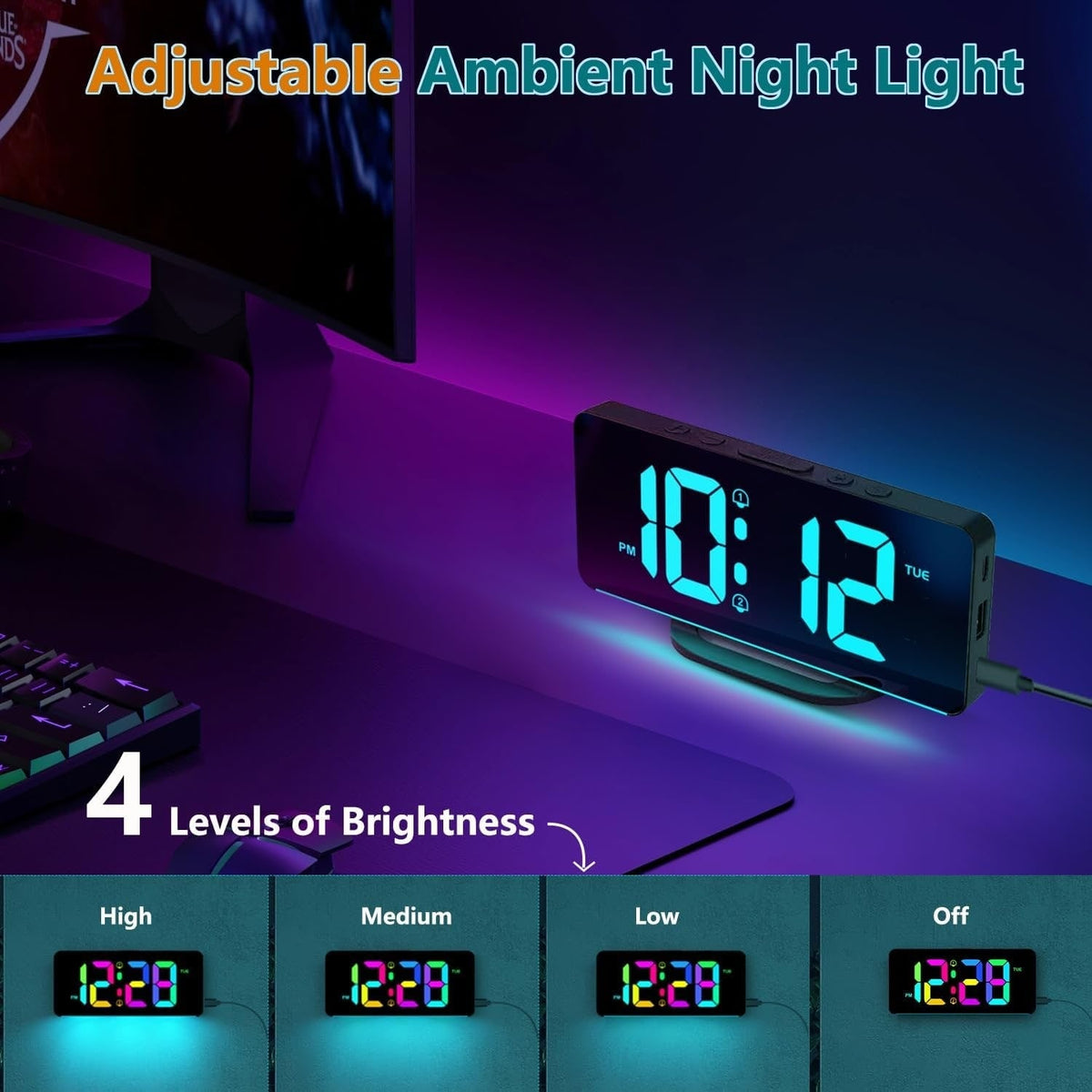 Digital Calendar Clock with Large Display Wireless Remote Control and Alarm Reminders - Image 23
