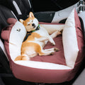 Dog Car Seat with Safety Leash Padded Cushion and Removable Cover for Pet Travel - Image 1