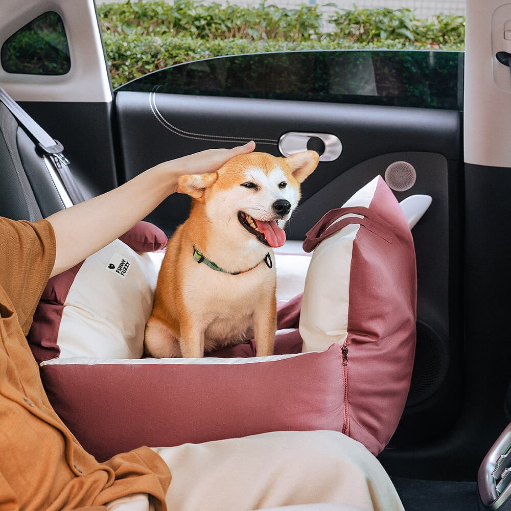 Dog Car Seat with Safety Leash Padded Cushion and Removable Cover for Pet Travel - Image 6