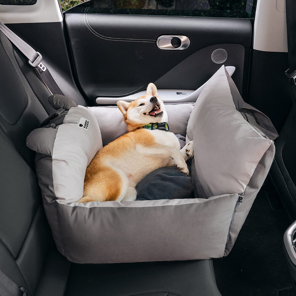 Dog Car Seat with Safety Leash Padded Cushion and Removable Cover for Pet Travel - Image 7