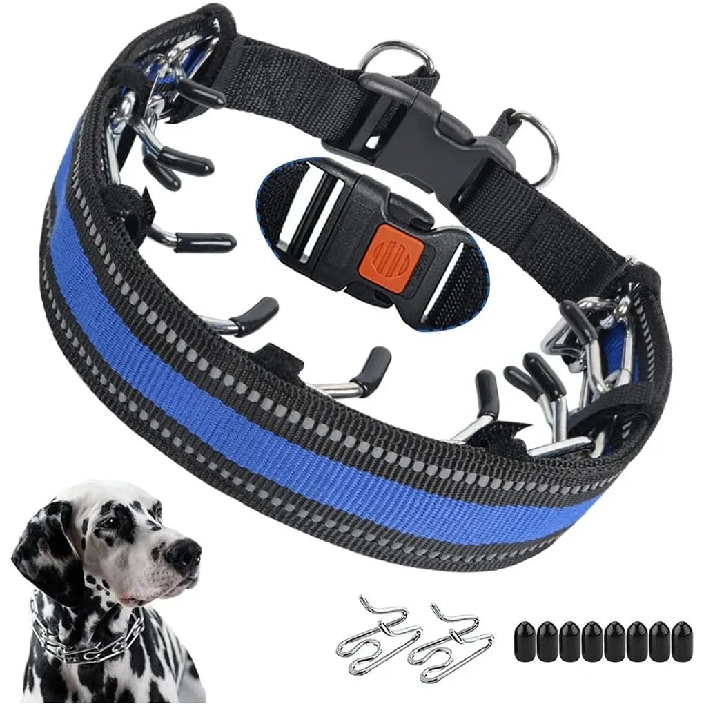 Dog Prong Training Collar with Reflective Cover and Rubber Tips for Controlled Walks - Image 6