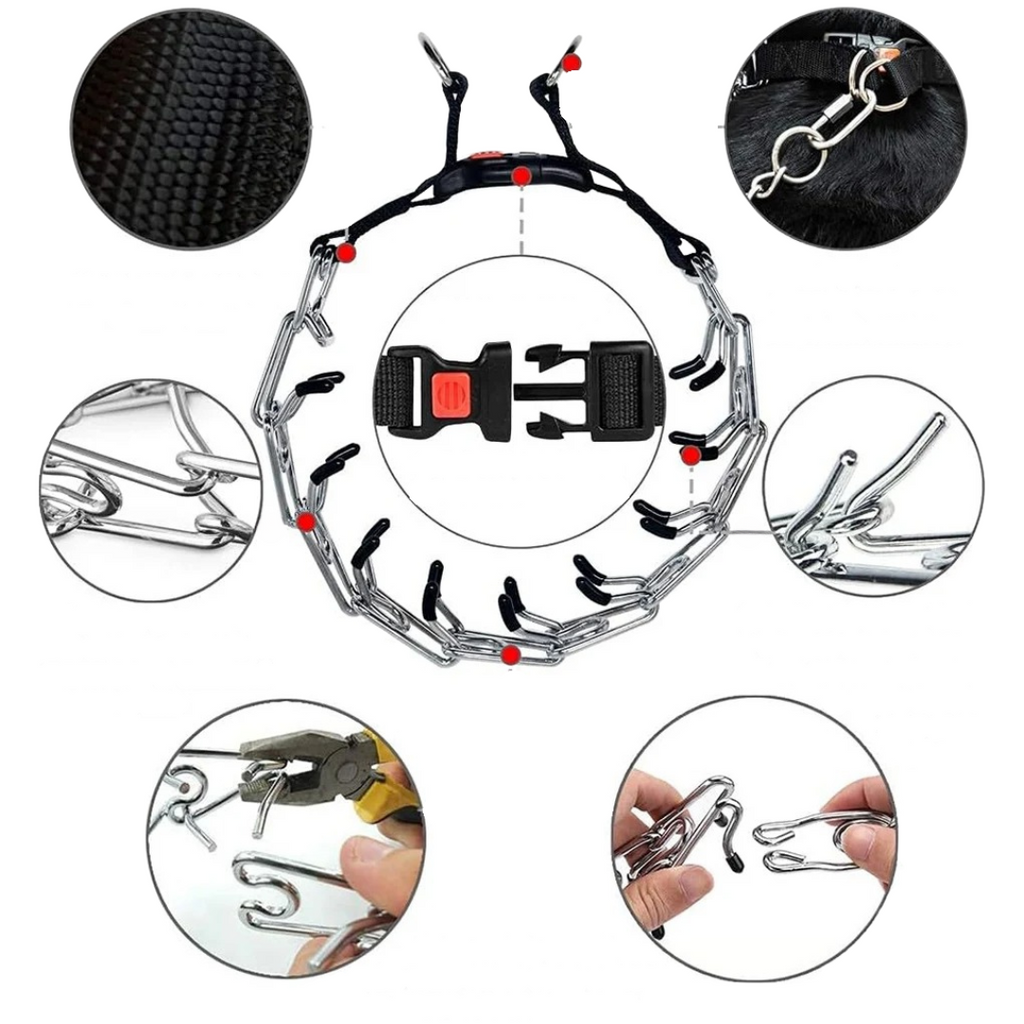 Dog Prong Training Collar with Reflective Cover and Rubber Tips for Controlled Walks - Image 9