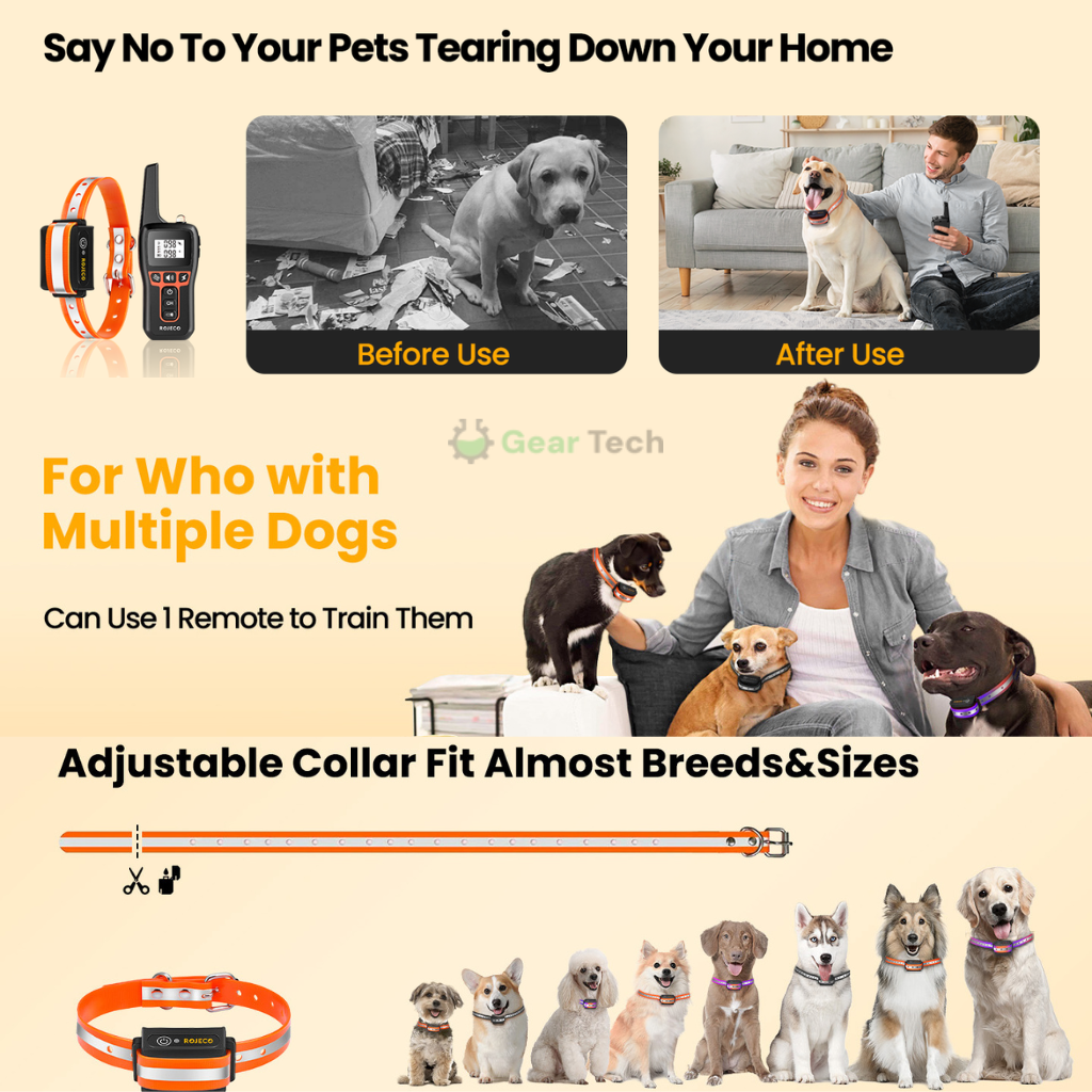 Dog Training Collar with Remote Control Waterproof Receiver and Lcd Display - Image 6