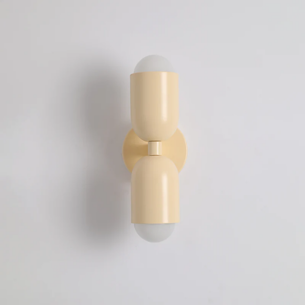 Double-Sided Wall Sconce with Capsule Shades and Warm LED Uplight Downlight - Image 1