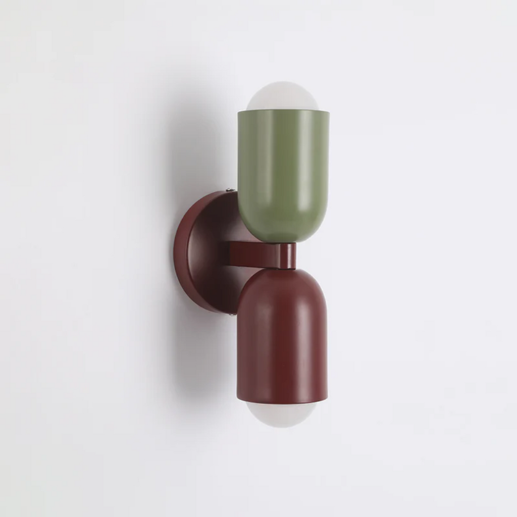 Double-Sided Wall Sconce with Capsule Shades and Warm LED Uplight Downlight - Image 3