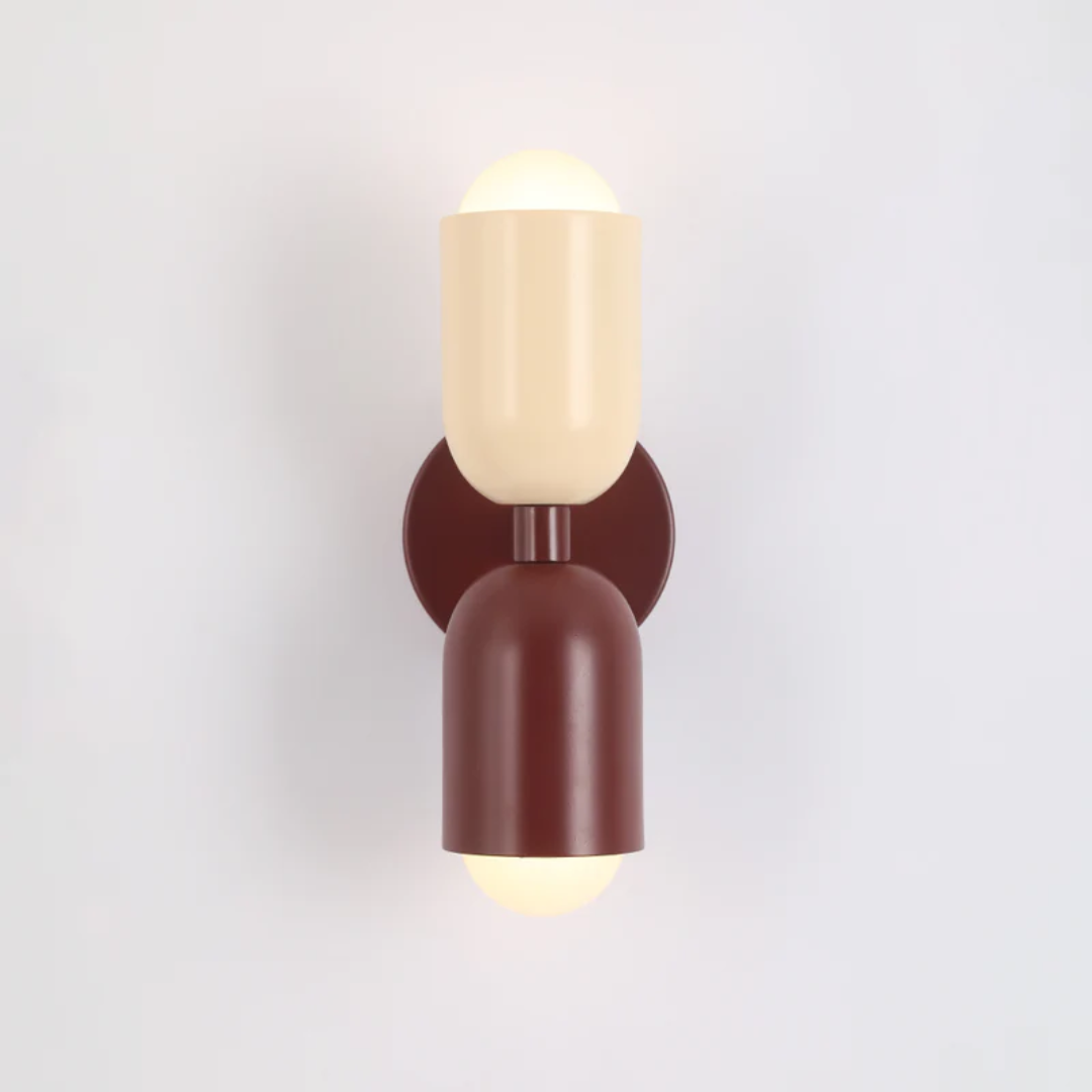 Double-Sided Wall Sconce with Capsule Shades and Warm LED Uplight Downlight - Image 5