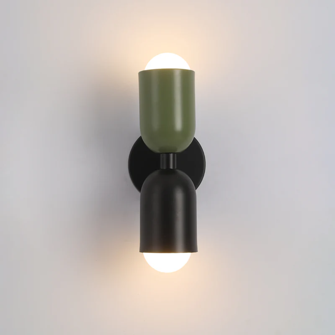 Double-Sided Wall Sconce with Capsule Shades and Warm LED Uplight Downlight - Image 6