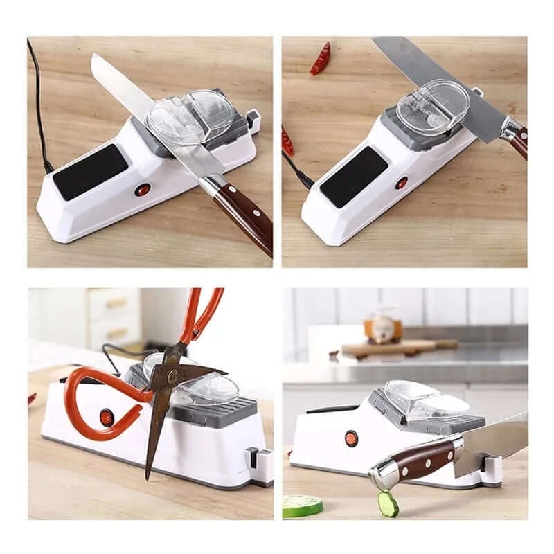 Electric Knife Sharpener with Automatic Grinding Wheels and Scissor Slot - Image 2