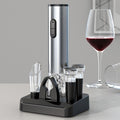 Electric Wine Opener Rechargeable Set with Vacuum Stoppers Foil Cutter and Storage Stand - Image 1