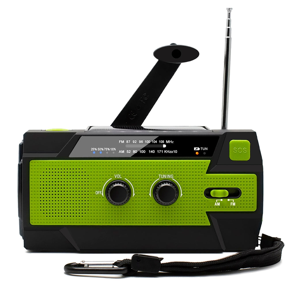Emergency Radio Beacon with Hand Crank Solar Panel and LED Flashlight - Image 2