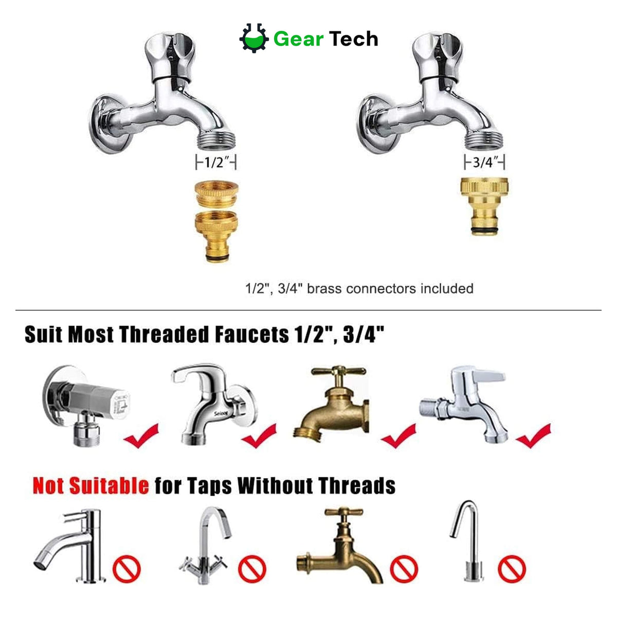 Expandable Garden Hose with 8-Pattern Spray Nozzle Brass Fittings and Storage Hanger - Image 13
