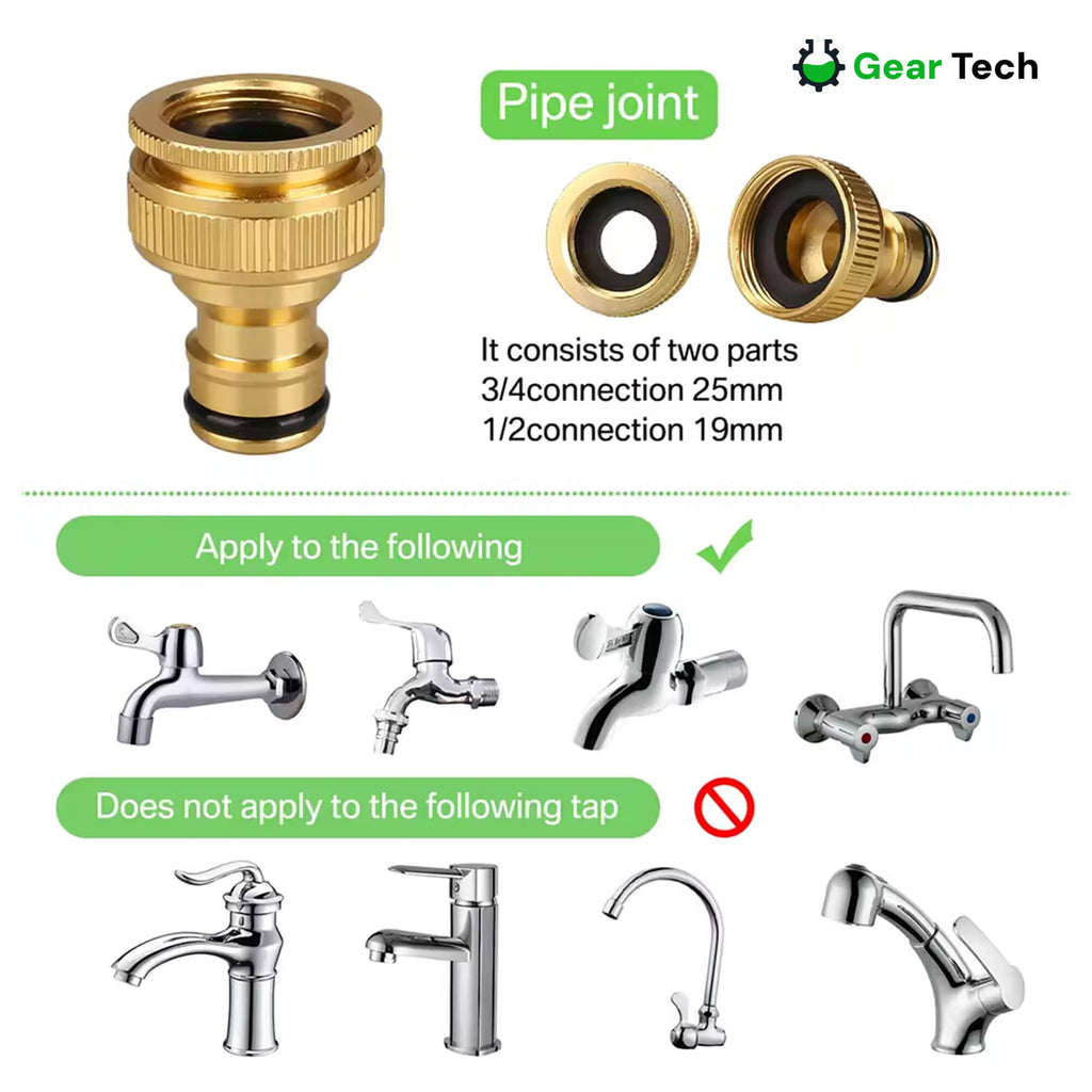 Expandable Garden Hose with 8-Pattern Spray Nozzle Brass Fittings and Storage Hanger - Image 6
