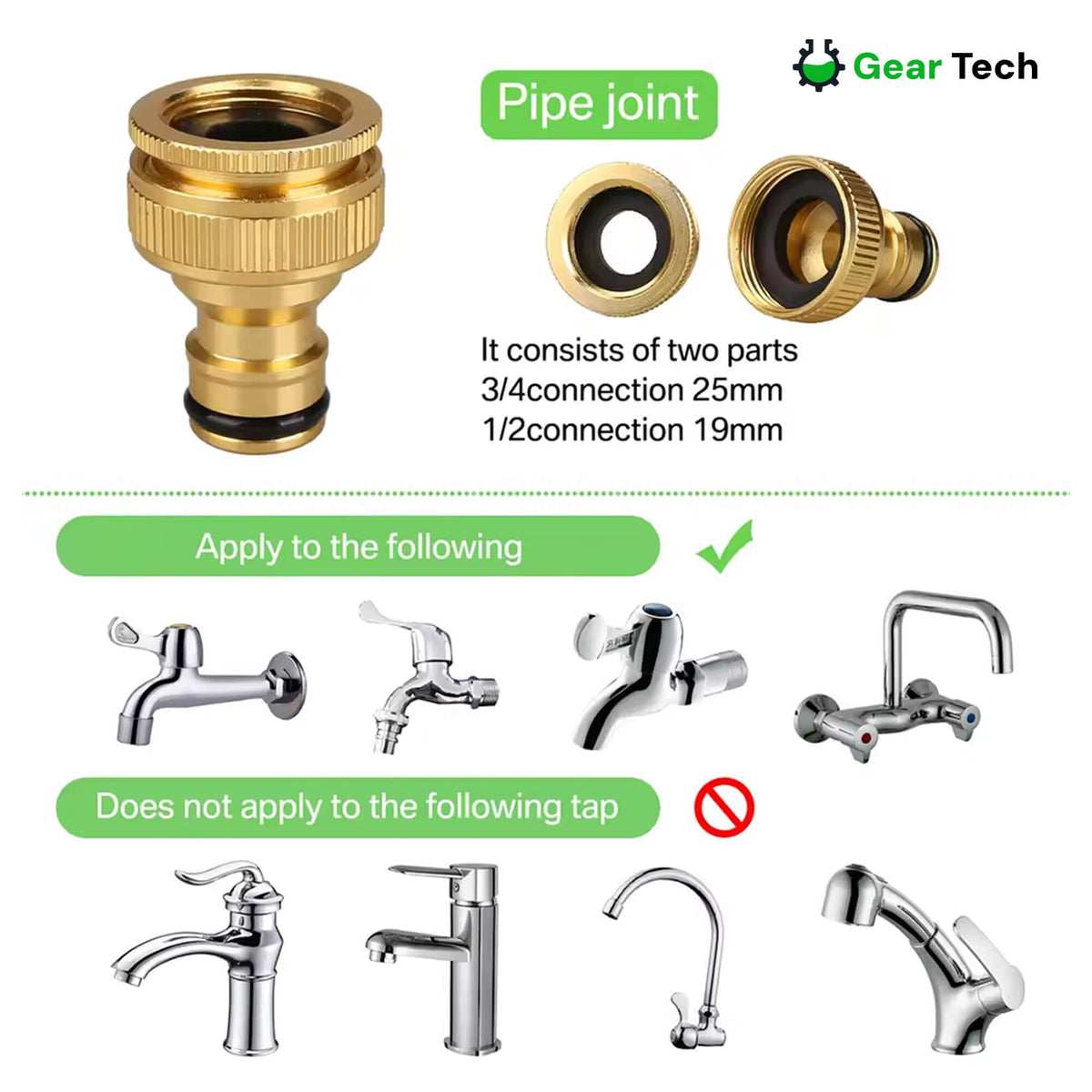 Expandable Garden Hose with 8-Pattern Spray Nozzle Brass Fittings and Storage Hanger - Image 6