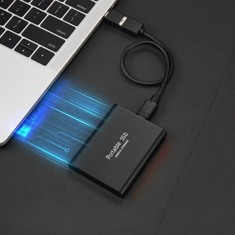 External Ssd Portable Solid State Drive with Usb-C Connection Cable - Image 1