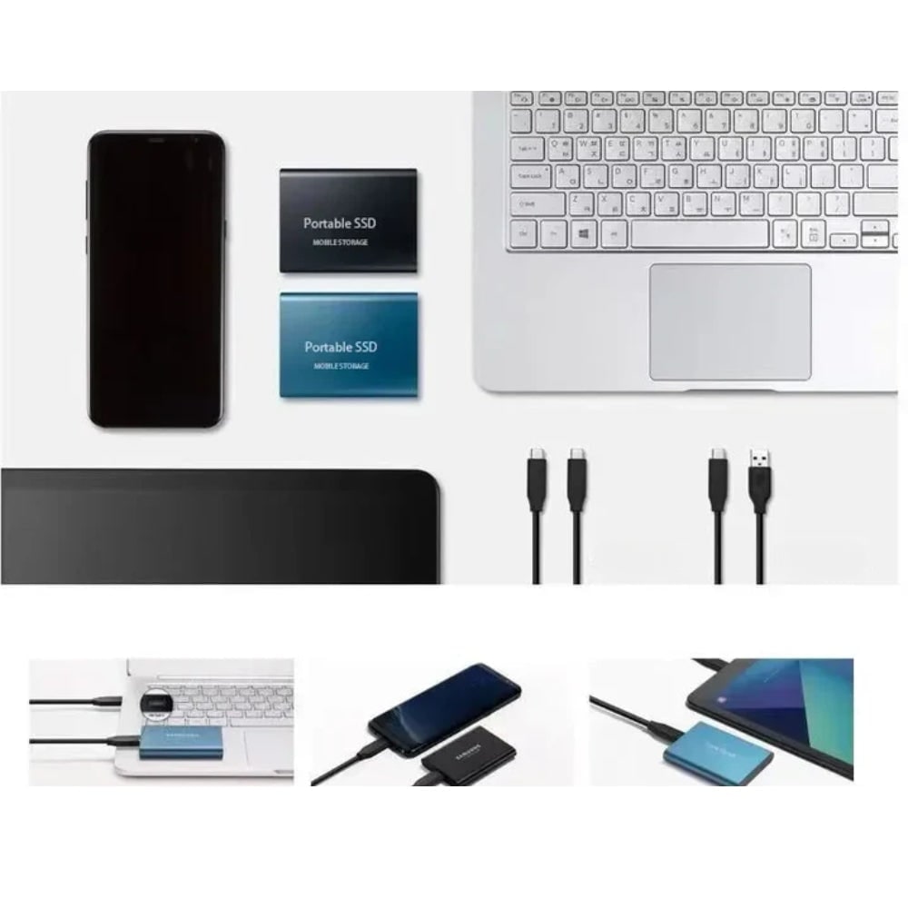 External Ssd Portable Solid State Drive with Usb-C Connection Cable - Image 4
