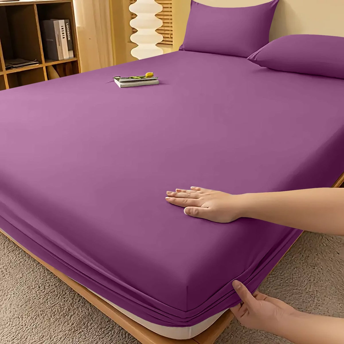Extra Deep Fitted Bed Sheet with Wrinkle-Resistant Smooth Finish and Pocket Design - Image 42