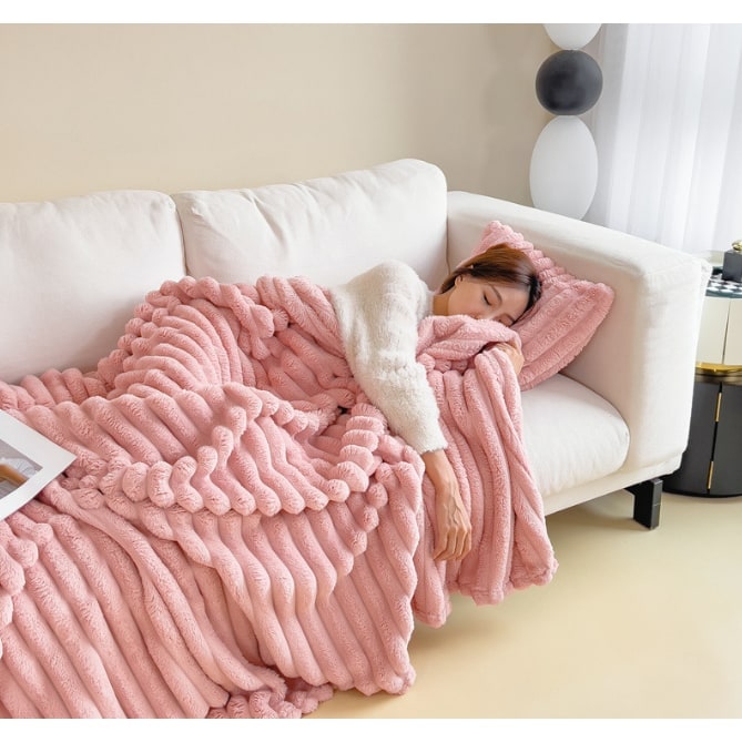Faux Fur Throw Blanket with Plush Pile and Matching Pillowcase Set - Image 12