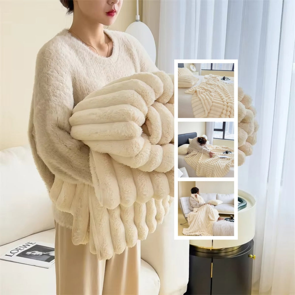 Faux Fur Throw Blanket with Plush Pile and Matching Pillowcase Set - Image 14