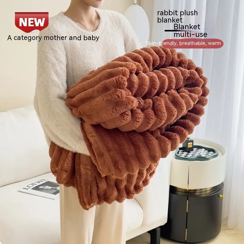 Faux Fur Throw Blanket with Plush Pile and Matching Pillowcase Set - Image 15