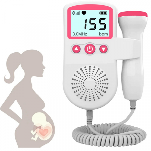 Fetal Heart Rate Monitor Doppler with Lcd Screen and Heartbeat Detection for Pregnancy - Image 1