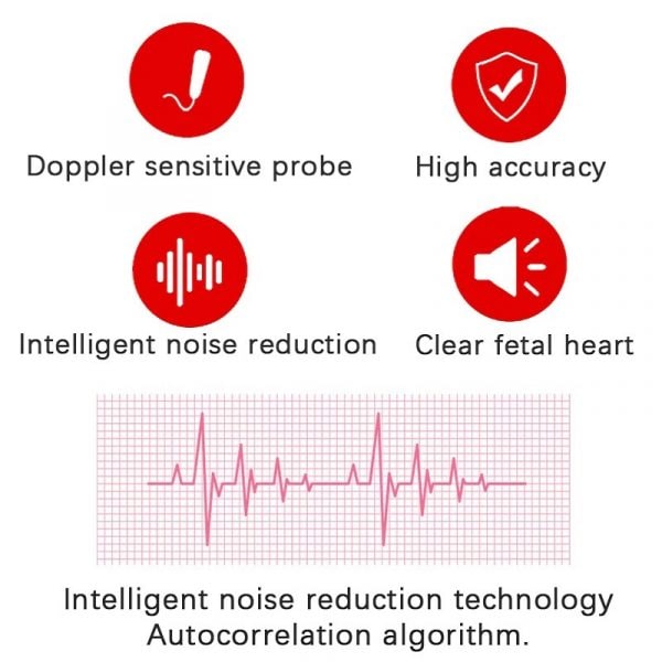Fetal Heart Rate Monitor Doppler with Lcd Screen and Heartbeat Detection for Pregnancy - Image 5