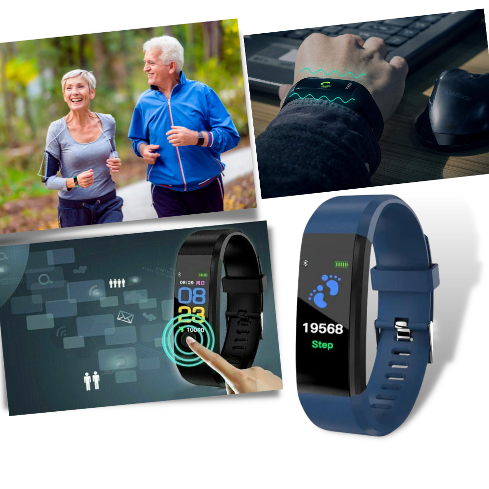 Fitness Tracker with Heart Rate Monitor Activity and Step Tracking Large Display - Image 1