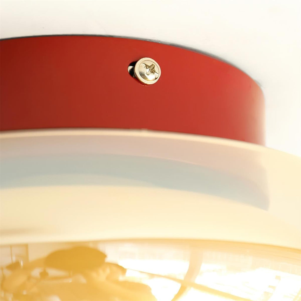 Flush Mount Ceiling Light with Amber Glass Shade Integrated LED - Image 10