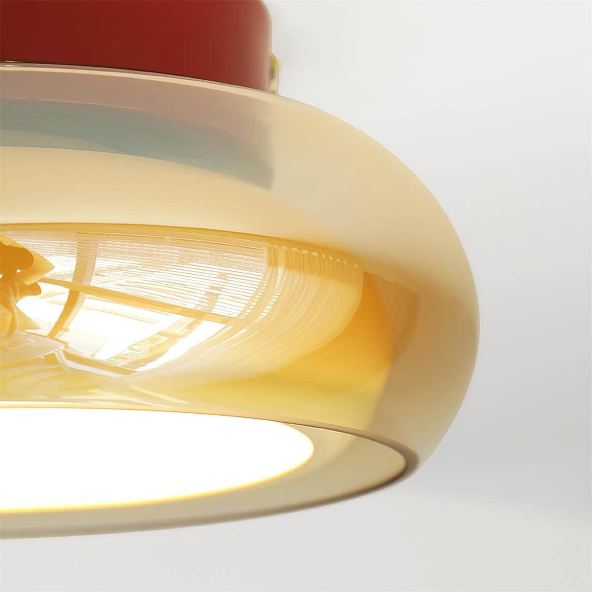 Flush Mount Ceiling Light with Amber Glass Shade Integrated LED - Image 12